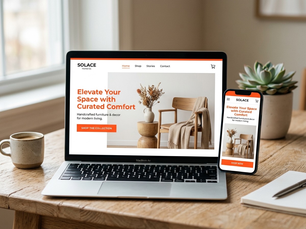 Custom small business website design mockup by a Clearwater, FL web designer