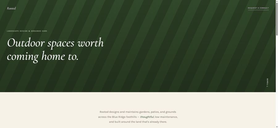 Rooted Landscape & Design website design